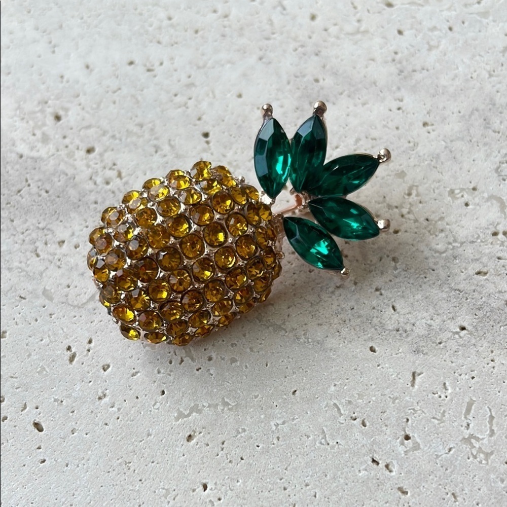 Saks Fifth Avenue Gold and Green Pineapple Brooch